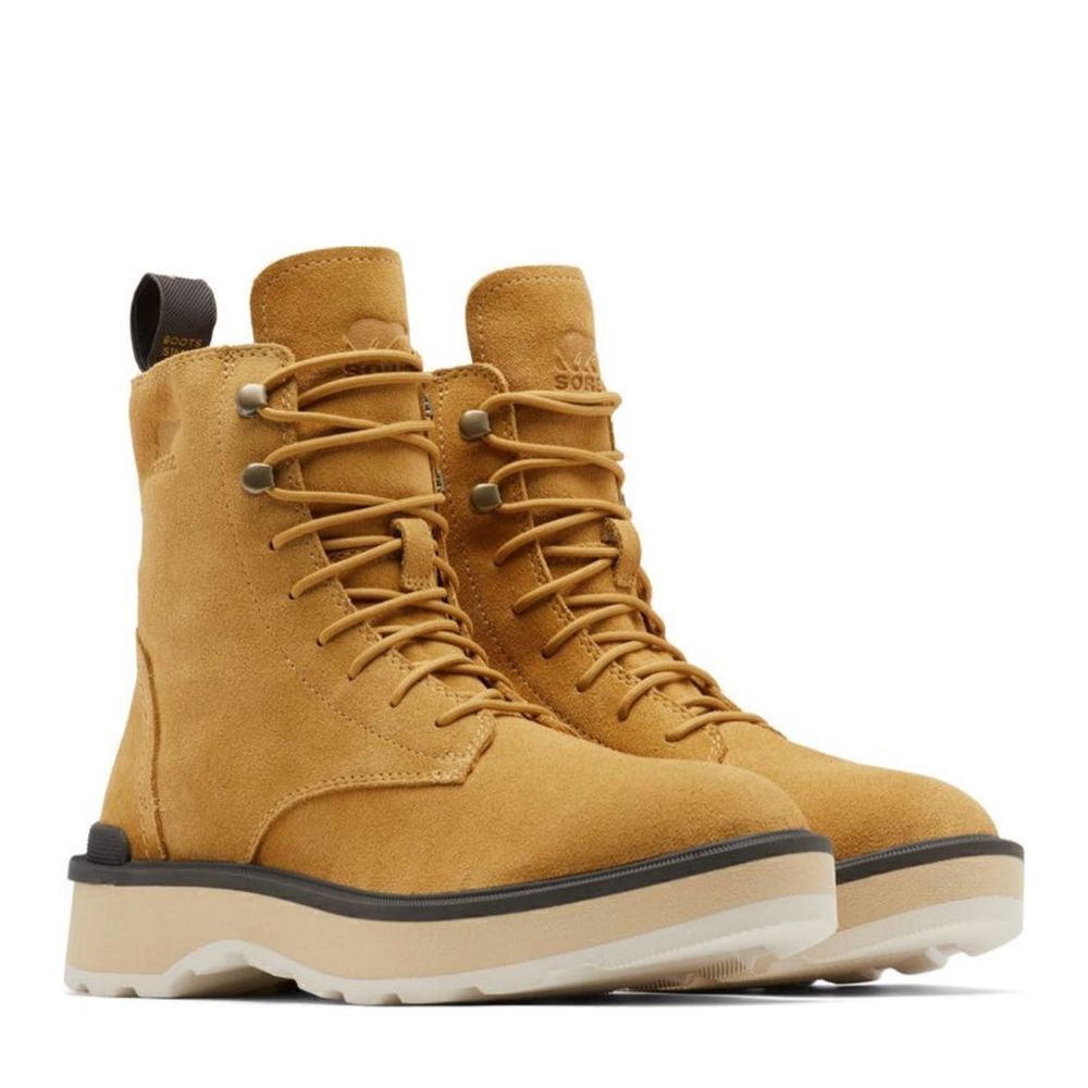 Sorel Hi-Line platform combat boots leather in geo yellow size 8 NWB